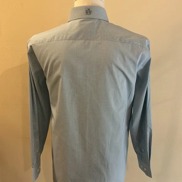 Stafford Coolmax M Blue Long Sleeve Shirt NWT - Picture 2 of 5